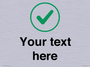 Custom plain background, green tick in circle sign